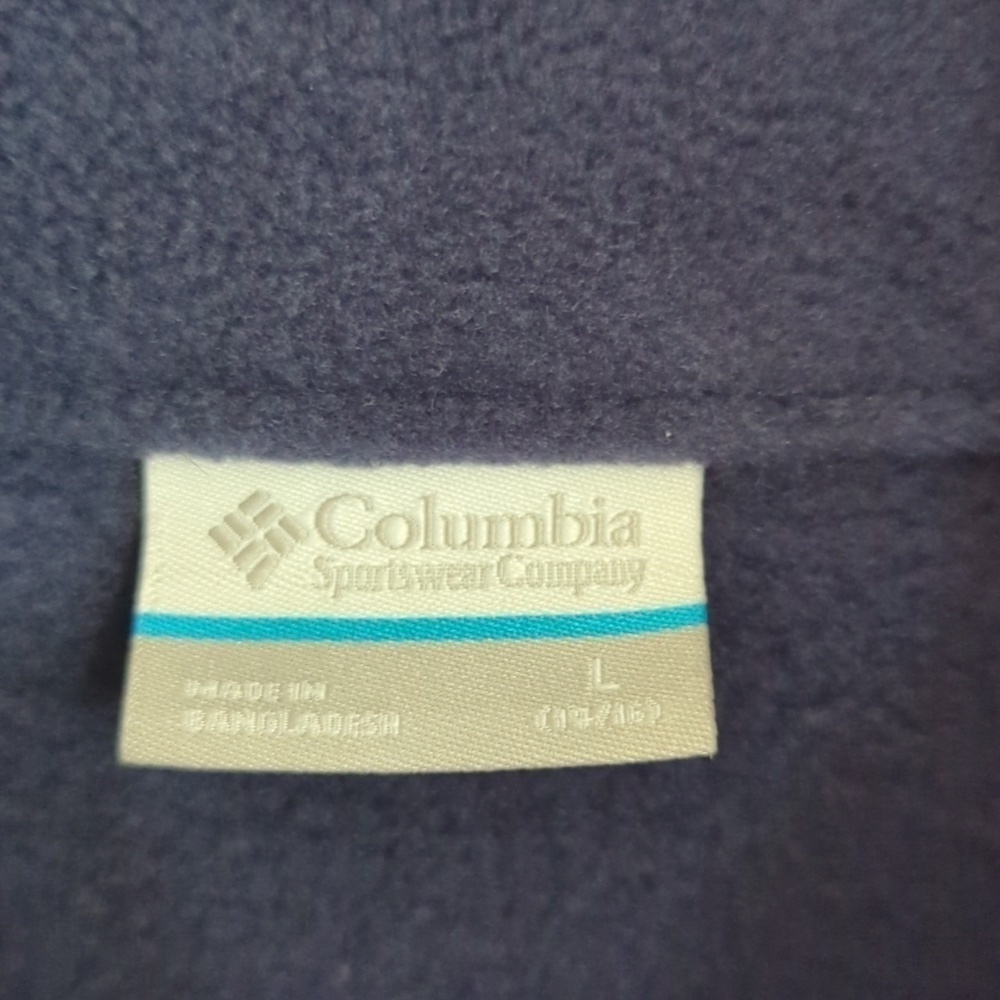 Columbia Blue Classic Fleece Full Zip Jacket Size Large (14/16) - Picture 3 of 5